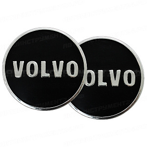 Эмблема на колпак колеса, пластиковая "VOLVO" (комплект 2шт.)