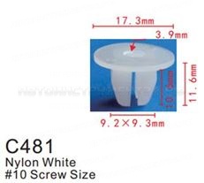 Клипса для крепления внутренней обшивки а/м Субару пластиковая (100шт/уп.) Forsage клипса F-C481(Subaru)