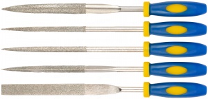 Надфили алмазные, мягкая ручка, 5х180х70 мм, 5 шт.