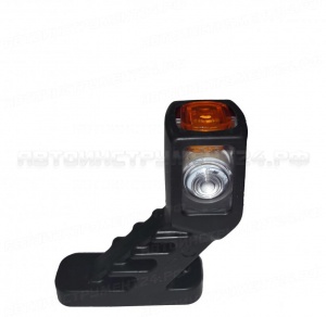 Фонарь габаритный LED красный-прозрачный 140 мм квадрат с доп габаритом сбоку 12В/24В (КОМПЛЕКТ)