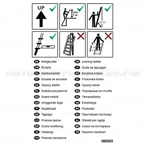 Наклейка "Информация о приставных лестницах" Krause MONTO, 200204