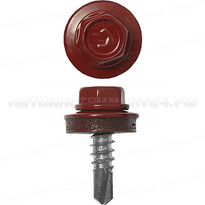Саморезы СКМ кровельные, RAL 3003 рубиново-красный, 25 x 5,5 мм, 420 шт, для металлических конструкций, ЗУБР Профессионал