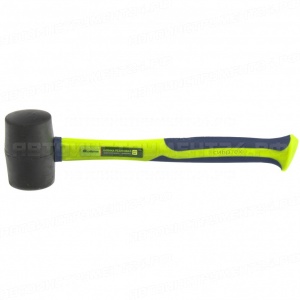 Киянка резиновая, 450 г, черная резина, фибергласовая рукоятка. СИБРТЕХ