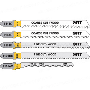 Набор полотен для электролобзика 5 шт. (T111C; T144D; T101B; T101BR; T101AO)