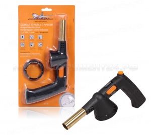 Горелка газовая с ручкой на цанговый баллон, пьезоподжиг, анти-вспышка, 21,5*12,5*5,5 см AIRLINE, AGT-04