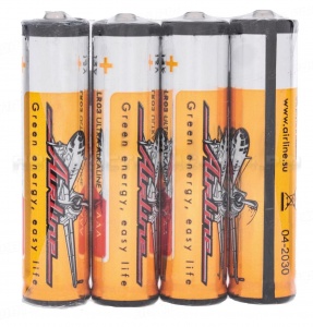 Батарейки LR03/AAA щелочные 4 шт. AIRLINE, AAA-040