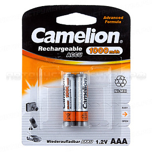 Аккумулятор AAA: Ni-MH (никель-металлгидридный) 1000mAh 1,2V CAMELION /2/24/480