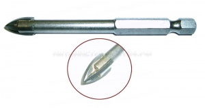 Сверло по стеклу 5мм КВАДРО с хвостовиком 1/4" 30275