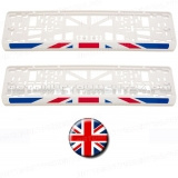 Рамка для номера белого цвета Английский флаг (2 штуки)
