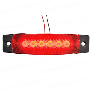 Фонарь габаритный LED 24V, красный (30x130мм, 6-светодиодов)