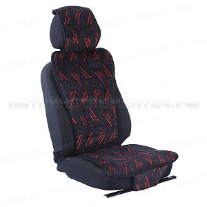 Накидка на сиденье TH-15008YDL/4-1 BLACK/RED ортопедическая, с подголовником, полиэстер (комплект - 2шт) AUTOP /1 OLD