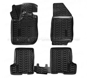 Ковры в салон (3D с подпят.без вещ.ящика) для Lada XRAY (16-) компл. 4 шт., (крепеж), выс. борт, полимер., черн. AIRLINE, ACM-PS-08