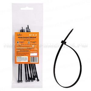 Стяжки (хомуты) кабельные 3,6*150 мм, пластиковые, черные, 10 шт. AIRLINE, ACT-N-19