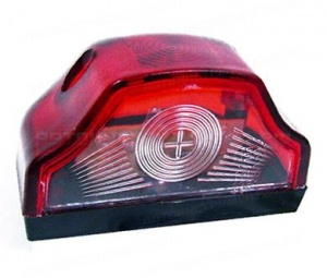 Фонарь подсветки номерного знака еврофура, волна, красная, б/л ПН2-0102