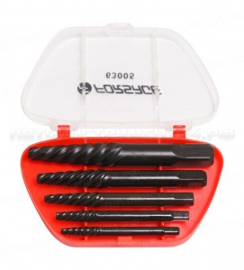 Набор экстракторов резьбы 5 предметов(М3-М18; :3-6мм, 6-8мм, 8-11мм, 11-14мм, 14-18мм), в пластиковом футляре Forsage F-63005