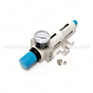 Фильтр-регулятор с индикатором давления для пневмосистемы 1/4"(пропускная способность:1300 л/мин, давление max: 16 bar, температура воздуха: 0° до 60) Forsage F-YQFR2000-02