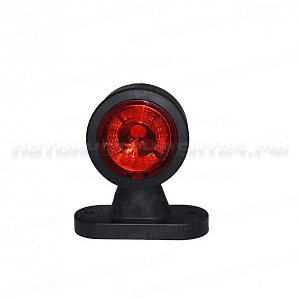 Фонарь габаритный LED красный-прозрачный 90мм 12В/24В (1шт)