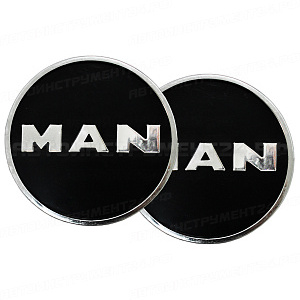 Эмблема на колпак колеса, пластиковая "MAN" (комплект 2шт.)