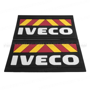 Брызговик задний 36x58 см IVECO (объемный текст, красно-желтая полоса)