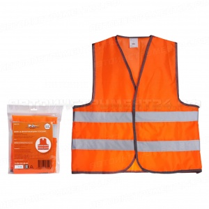 Жилет со световозвращающими полосами, взрослый, р. XL (65*65 см), оранжевый AIRLINE, ARW-AV-04