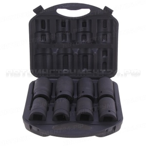 Набор головок ударных к гайковёртам (УКМ) 1" 8 предметов 27-30-32-33-34-36-38-41мм