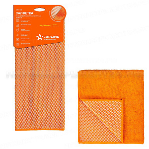 Салфетка из микрофибры и коралловой ткани оранжевая (35*40 см) AIRLINE, AB-A-04
