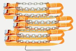 Браслеты противоскольжения R15-R19, комплект 6шт (205/55-275/85, цепь 6мм, до 3,5тонн)