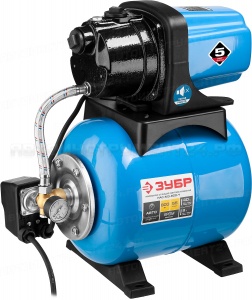Станция насосная ЗУБР "МАСТЕР" М3 автоматическая, 800 Вт, пропускная способность 55 л/мин, напор 40 м, бак 20 л, корпус из чугуна