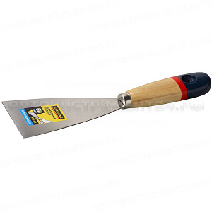 Шпательная лопатка STAYER "PROFI" c нержавеющим полотном, деревянная ручка, 60мм