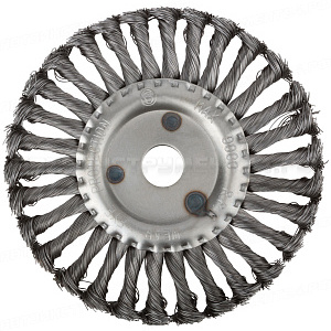 Корщетка-колесо, посадочный диаметр 22,2 мм, стальная витая проволока 180 мм