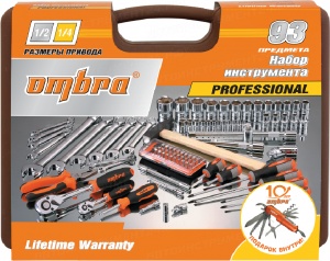 Набор инструмента универсальный 1/4", 1/2"DR, 93 предмета (юбилейная серия)