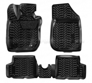 Ковры в салон (3D с подпят.) для Renault Duster 2WD (11-15) компл. 4 шт., выс. борт, полимер., черн. AIRLINE, ACM-PS-53