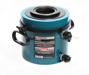 Цилиндр гидравлический двойного действия со сквозным отверстием в штоке100т(ход штока-50мм, штока-126мм, отв.-80мм,общий -212мм, L-207мм, 700bar) Forsage F-YG10050KS