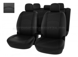 Чехлы Lada Largus 2012 Норма/Люкс 5 мест черный/отстрочка черная, экокожа *Оригинал*