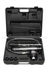 Пробойник гидравлический с литым насосом 11т (22, 27.5, 34, 43, 49, 60мм; сталь нерж.-1.6мм; медь/алюм.-3.2мм,ход штока-22мм), в кейсе Forsage F-71002B