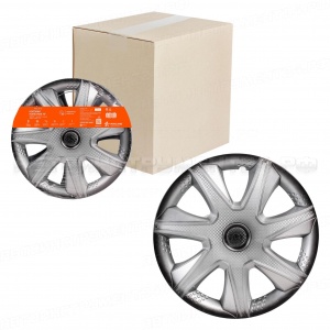 Колпаки колесные 15" "Джой +", серебристо-черный, карбон, компл. 2 шт. AIRLINE, AWCC-15-32