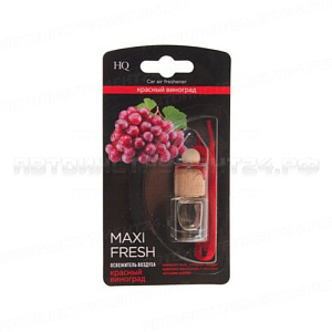 Освежитель воздуха HMF-9 MAXI FRESH (красный виноград) жидкостный подвесной, деревянная крышка 5мл /1/64