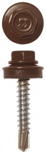 Саморезы СКД кровельные, RAL 8017 шоколадно-коричневый, 29 х 4.8 мм, 2 500 шт, для деревянной обрешетки, ЗУБР Профессионал