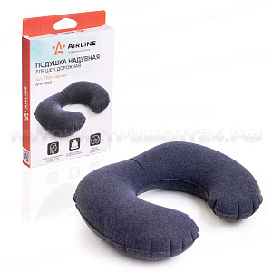 Подушка надувная для шеи, дорожная, ПВХ, 1 шт., цвет черный (AFIP-0001)