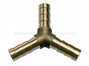 Фитинг-соединитель d= 6мм 3-х сторонний ёлочка, шт