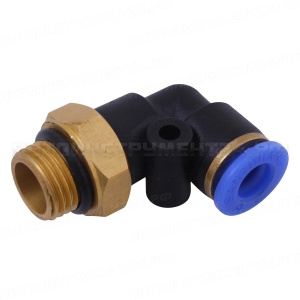 Соединитель тормозных трубок, фитинг пластиковый угловой с наружней резьбой PL-G М12х1,25 D=6мм