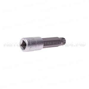 Насадка RF-34810016T: 1/2"DR сплайн удлиненная M16х100мм (с отверстием) ROCKFORCE /1/10