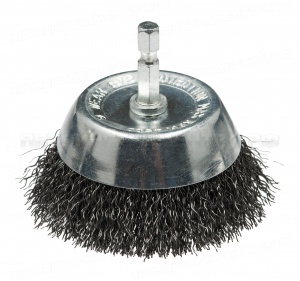 Щетка чашечная, гофрированная по нержавейке для дрелей D50 мм ПрофОснастка Эксперт № 616 6гр хв 6.35 мм RPM 4500 SS 0,4