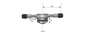 Металлический вентиль с двумя выводами для б/к грузовых дисков D=15,7mm