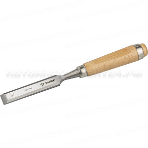 Стамеска-долото "СТ 500" с деревянной ручкой, хромованадиевая, 22мм, ЗУБР