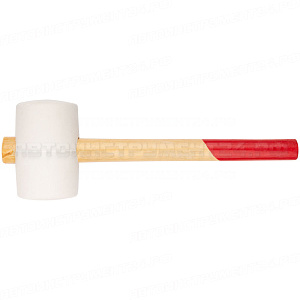 Киянка резиновая белая, деревянная ручка 80 мм ( 900 гр )
