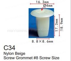 Клипса для крепления внутренней обшивки а/м Ниссан пластиковая (100шт/уп.) Forsage клипса F-C34(Nissan)