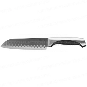 Нож LEGIONER "FERRATA" "Сантоку", рукоятка с металлическими вставками, лезвие из нержавеющей стали, 175мм
