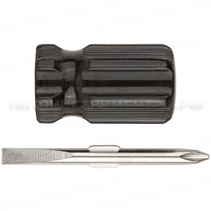 Отвертка переставная "коротыш", CrV сталь, черная пластиковая ручка 6х40 мм PH2/SL6