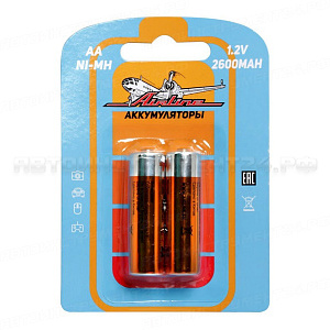 Батарейки AA HR6 аккумулятор Ni-Mh 2600 mAh 2шт. AIRLINE, AA-26-02